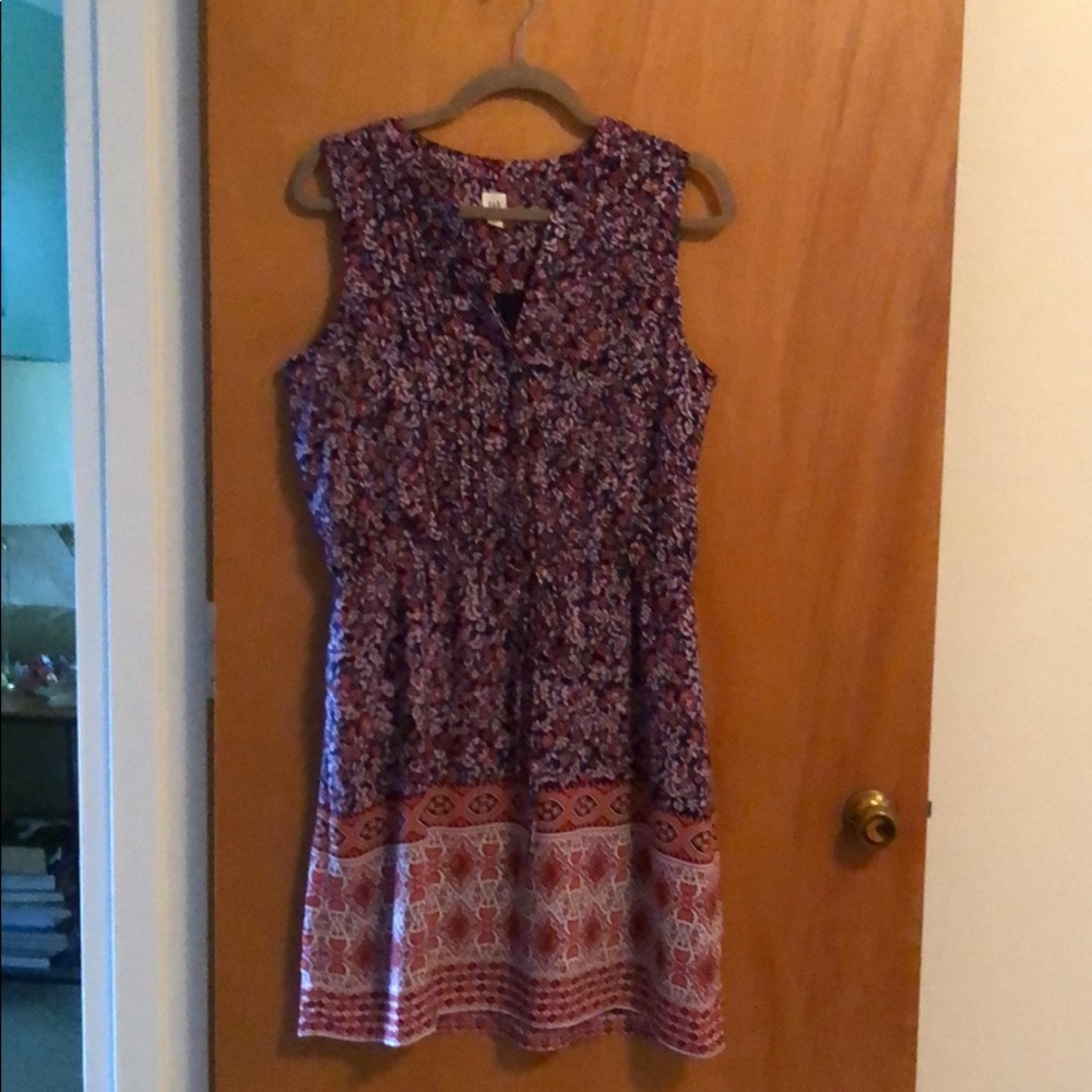 Gap - Sleeveless Navy and Orange Flora Dress